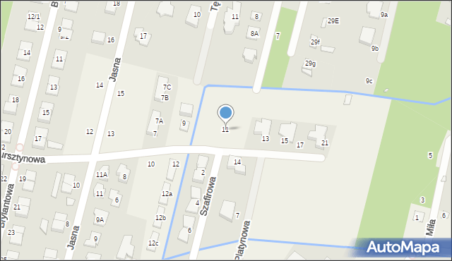 Łazy, Bursztynowa, 11, mapa Łazy