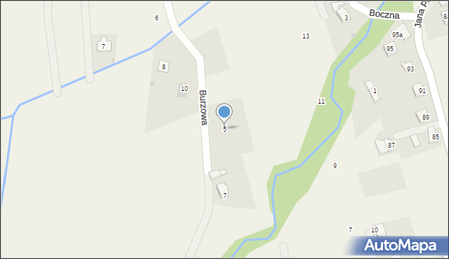 Lipowa, Burzowa, 5, mapa Lipowa