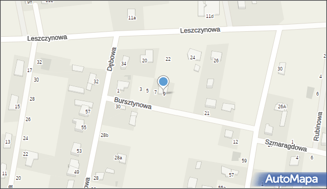 Łochowo, Bursztynowa, 9, mapa Łochowo