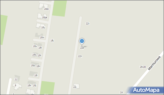 Łódź, Budy, 22p, mapa Łodzi