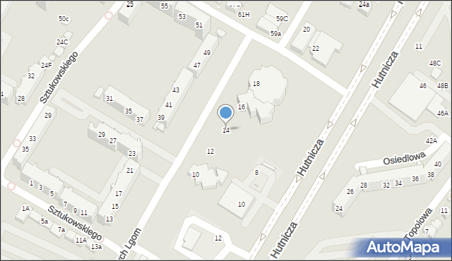 Lubin, Budowniczych Lgom, 14, mapa Lubin