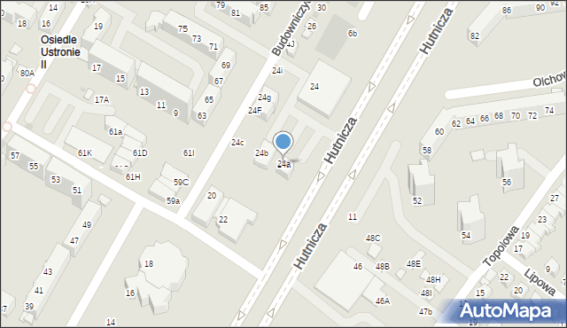 Lubin, Budowniczych Lgom, 24a, mapa Lubin