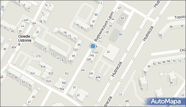 Lubin, Budowniczych Lgom, 24h, mapa Lubin