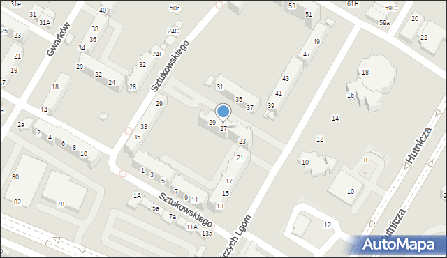 Lubin, Budowniczych Lgom, 27, mapa Lubin