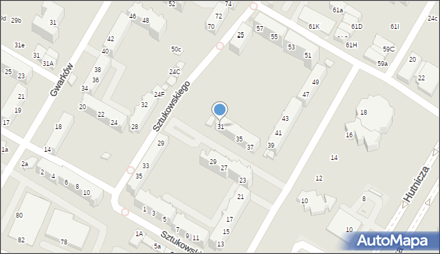 Lubin, Budowniczych Lgom, 31, mapa Lubin