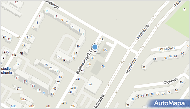 Lubin, Budowniczych Lgom, 32, mapa Lubin