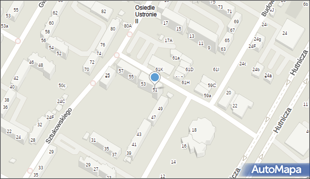 Lubin, Budowniczych Lgom, 51, mapa Lubin