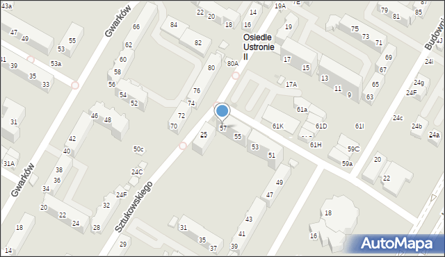 Lubin, Budowniczych Lgom, 57, mapa Lubin