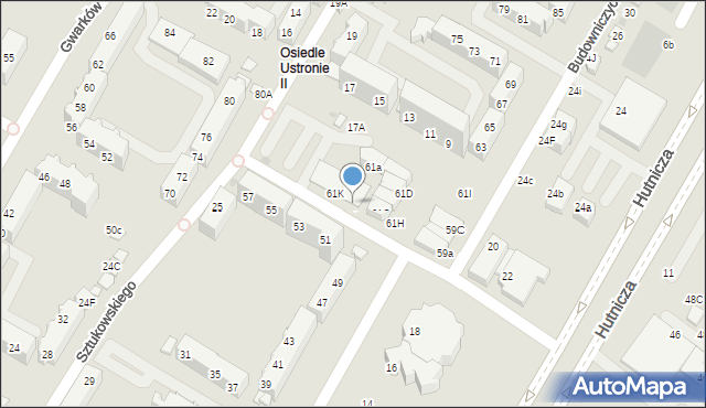 Lubin, Budowniczych Lgom, 61j, mapa Lubin