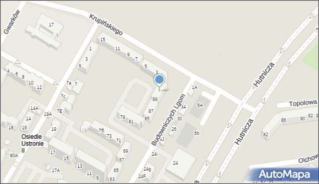 Lubin, Budowniczych Lgom, 91, mapa Lubin