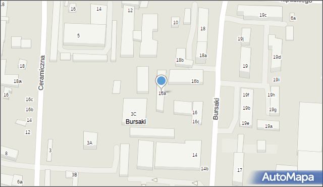 Lublin, Bursaki, 16a, mapa Lublina