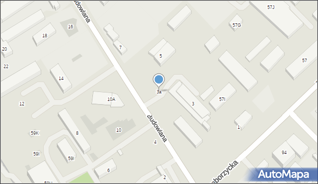 Lublin, Budowlana, 3a, mapa Lublina