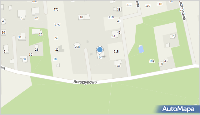 Ludwikowo, Bursztynowa, 14, mapa Ludwikowo