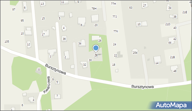 Ludwikowo, Bursztynowa, 28, mapa Ludwikowo