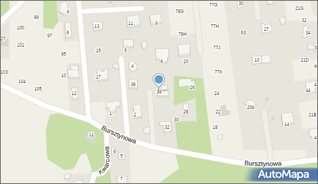 Ludwikowo, Bursztynowa, 34, mapa Ludwikowo