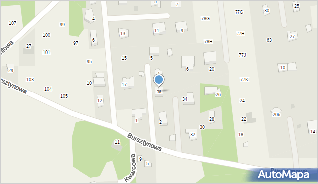 Ludwikowo, Bursztynowa, 36, mapa Ludwikowo