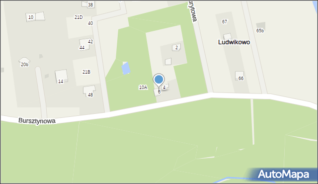 Ludwikowo, Bursztynowa, 6, mapa Ludwikowo