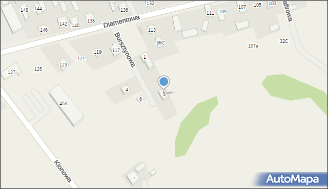 Ludwinów, Bursztynowa, 3, mapa Ludwinów