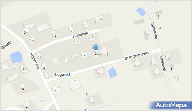 Ługwałd, Bukszpanowa, 7, mapa Ługwałd