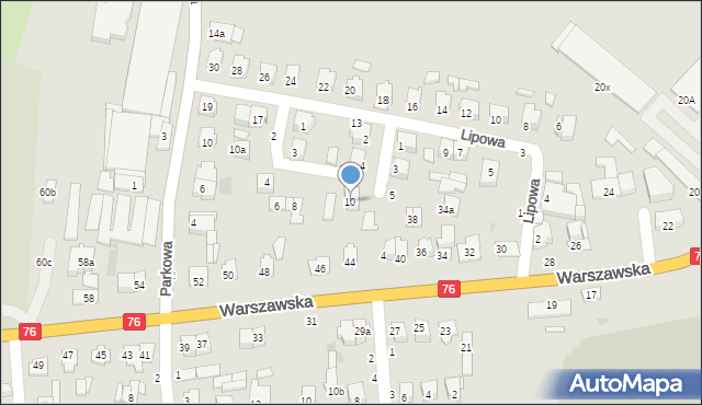 Łuków, Bukowa, 10, mapa Łuków