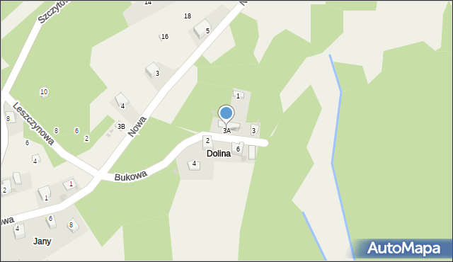 Łysina, Bukowa, 3A, mapa Łysina