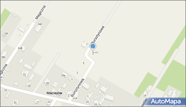 Maciejów, Bursztynowa, 2, mapa Maciejów