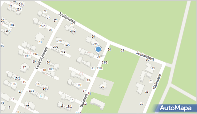 Magdalenka, Bukowa, 23, mapa Magdalenka