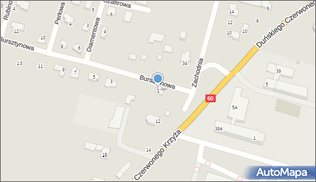 Maków Mazowiecki, Bursztynowa, 1, mapa Maków Mazowiecki