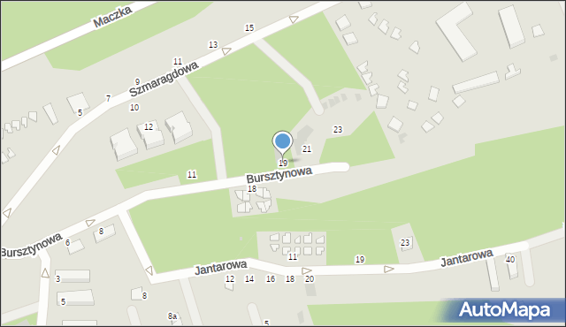 Mielno, Bursztynowa, 19, mapa Mielno