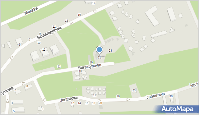 Mielno, Bursztynowa, 21, mapa Mielno