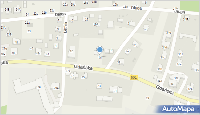 Mikoszewo, Bursztynowa, 1a, mapa Mikoszewo