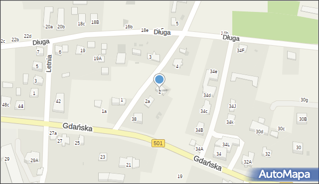 Mikoszewo, Bursztynowa, 2, mapa Mikoszewo