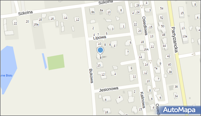 Milejów-Osada, Bukowa, 8, mapa Milejów-Osada