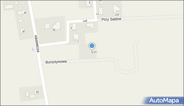 Mochle, Bursztynowa, 3, mapa Mochle