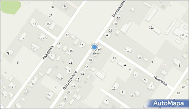 Mokre, Bursztynowa, 20, mapa Mokre