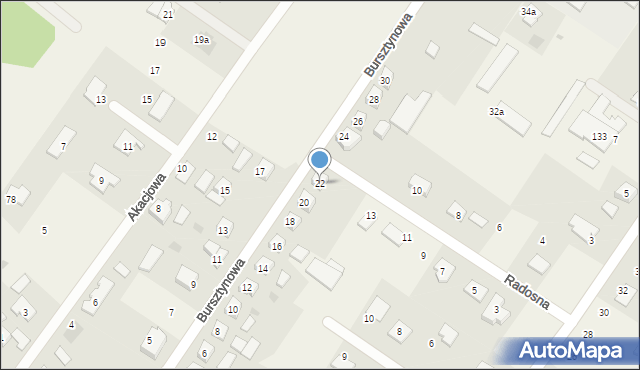 Mokre, Bursztynowa, 22, mapa Mokre