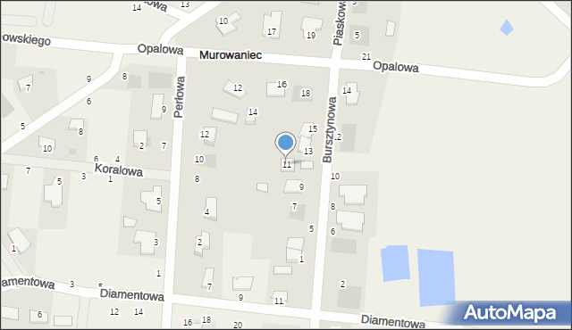 Murowaniec, Bursztynowa, 11, mapa Murowaniec