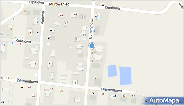 Murowaniec, Bursztynowa, 8, mapa Murowaniec