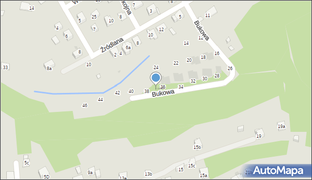 Myślenice, Bukowa, 37, mapa Myślenice