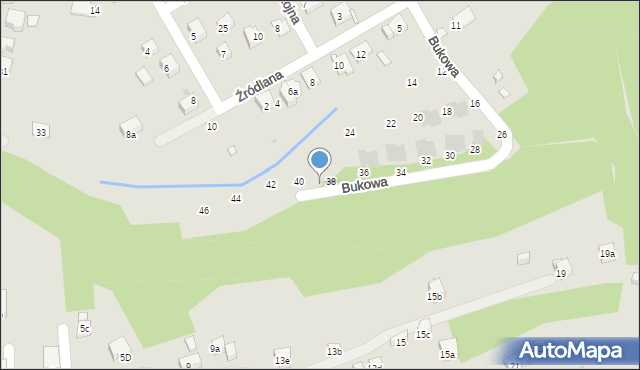 Myślenice, Bukowa, 39, mapa Myślenice