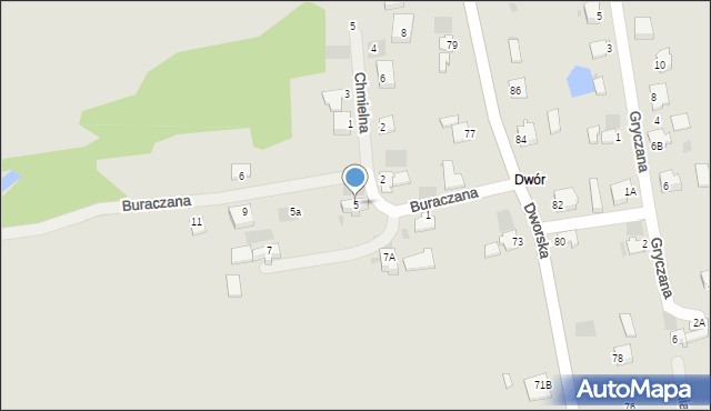 Myszków, Buraczana, 5, mapa Myszków