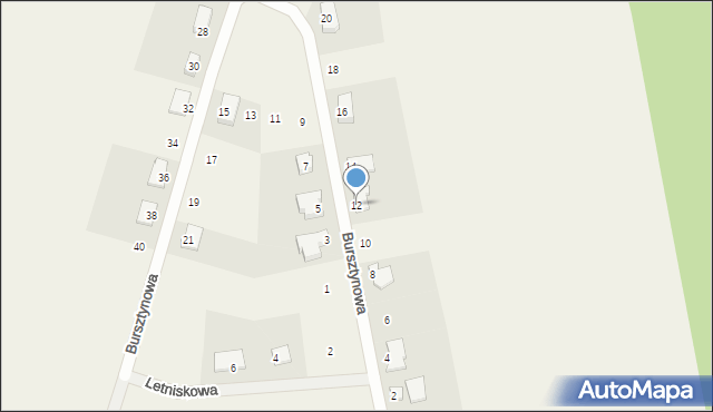 Nekla, Bursztynowa, 12, mapa Nekla