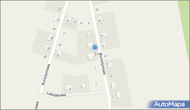 Nekla, Bursztynowa, 3, mapa Nekla