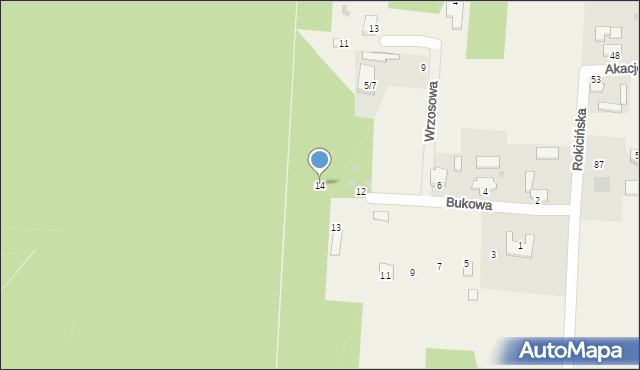 Nowe Chrusty, Bukowa, 14, mapa Nowe Chrusty