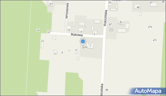 Nowe Chrusty, Bukowa, 3, mapa Nowe Chrusty