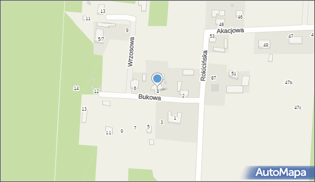 Nowe Chrusty, Bukowa, 4, mapa Nowe Chrusty