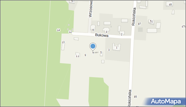 Nowe Chrusty, Bukowa, 7, mapa Nowe Chrusty