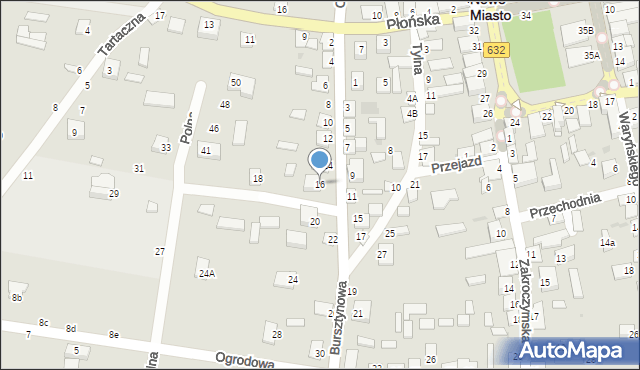 Nowe Miasto, Bursztynowa, 16, mapa Nowe Miasto