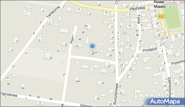 Nowe Miasto, Bursztynowa, 18, mapa Nowe Miasto