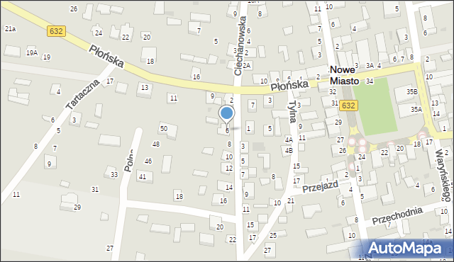 Nowe Miasto, Bursztynowa, 6, mapa Nowe Miasto